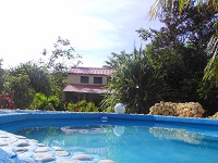pool in front of the bungalow
